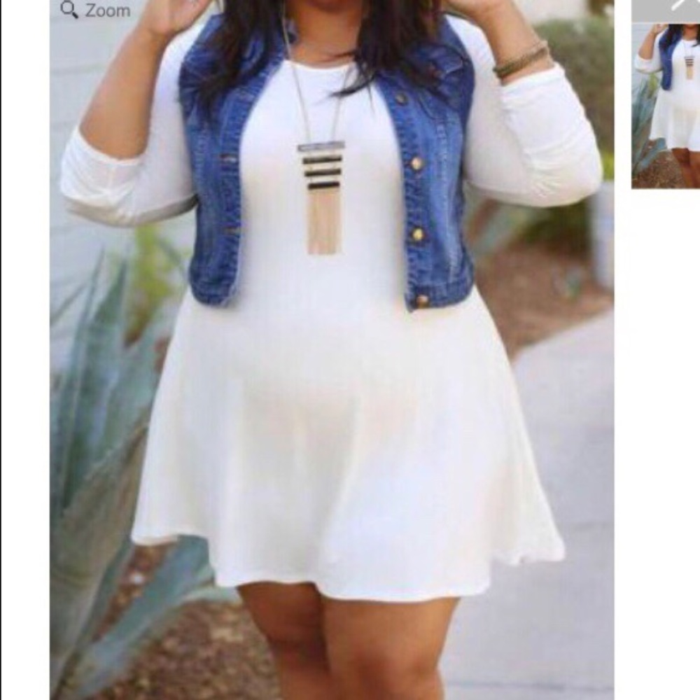 White plus size dress